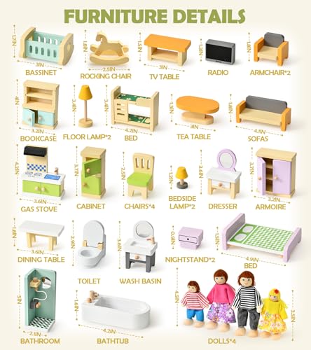 Wooden Dollhouse Furniture