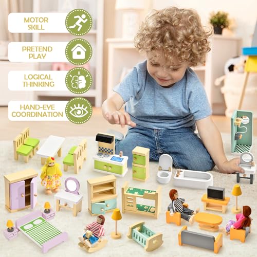 Wooden Dollhouse Furniture