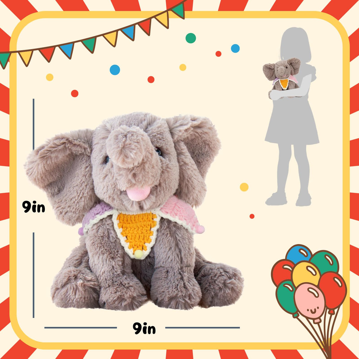 9-Inch Elephant Plush