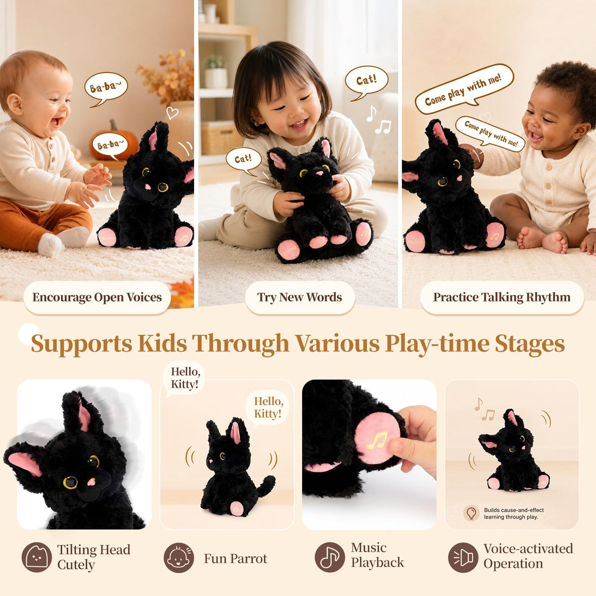 Interactive Animal Plush Toy
