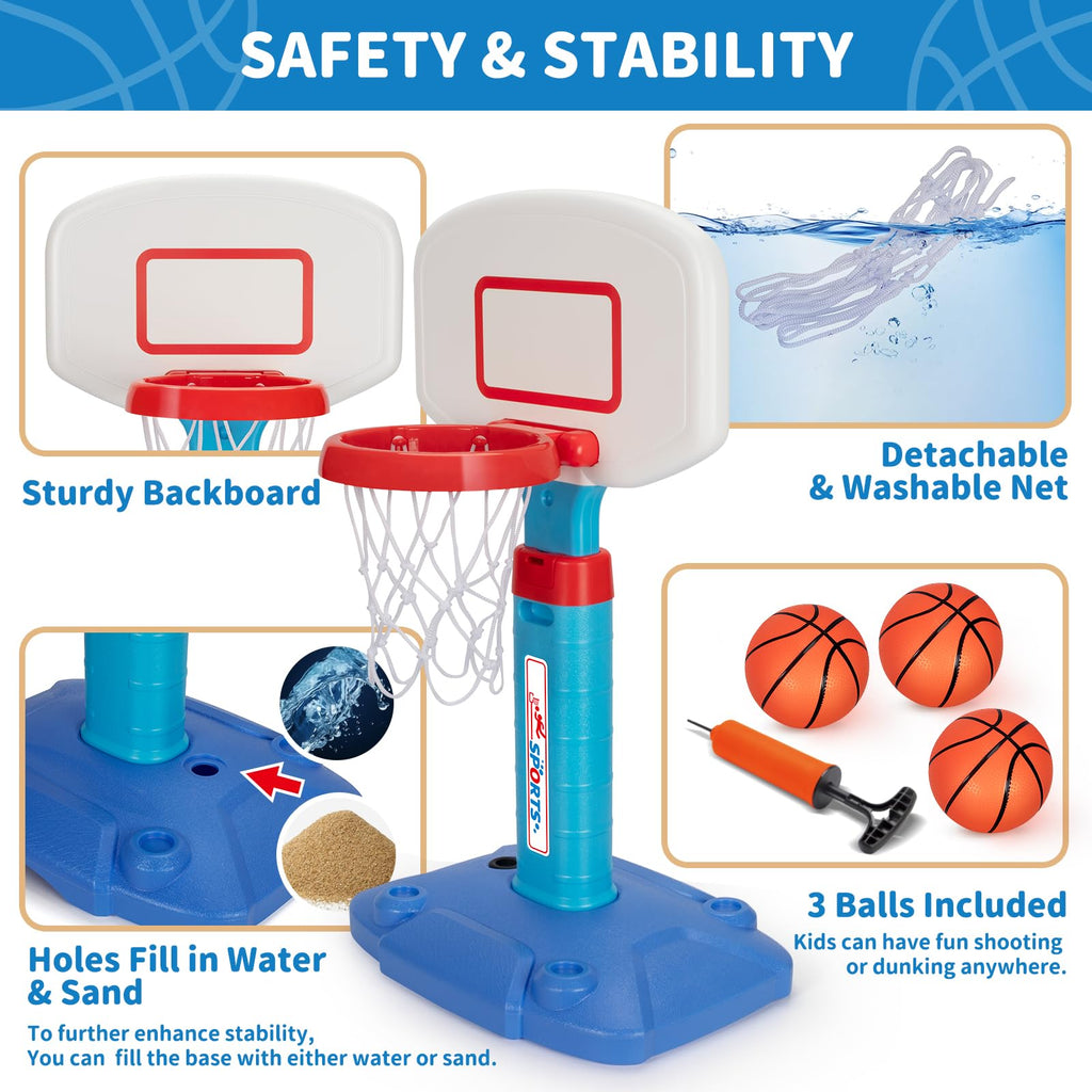Adjustable Kids Basketball Hoop