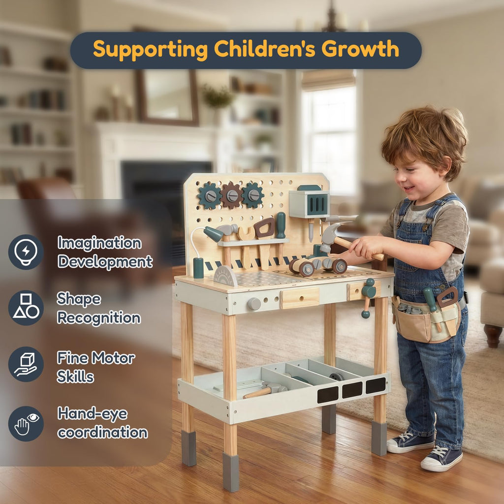 29-Piece Wooden Tool Bench
