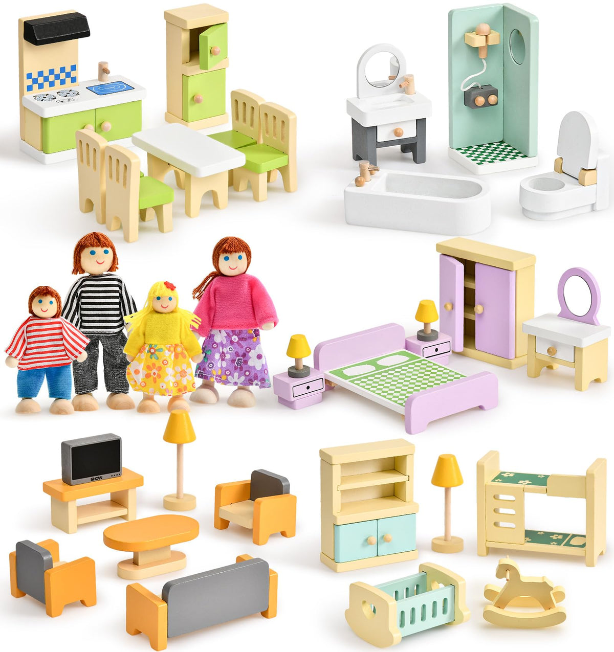 Wooden Dollhouse Furniture