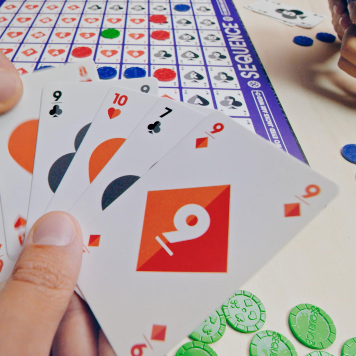 Five-in-a-Row Card Board Game