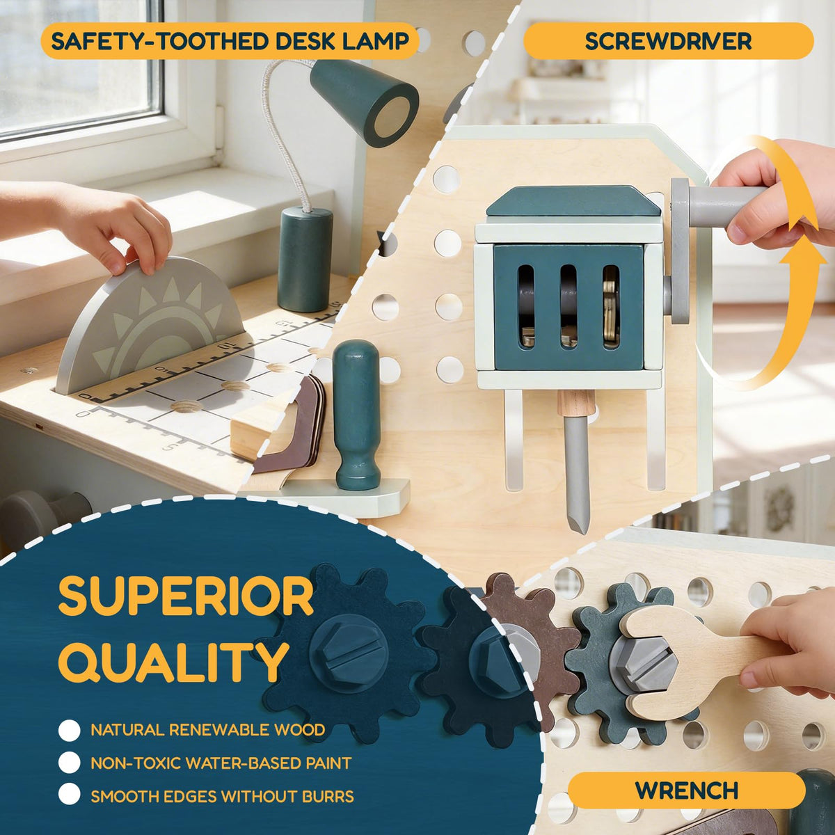 29-Piece Wooden Tool Bench