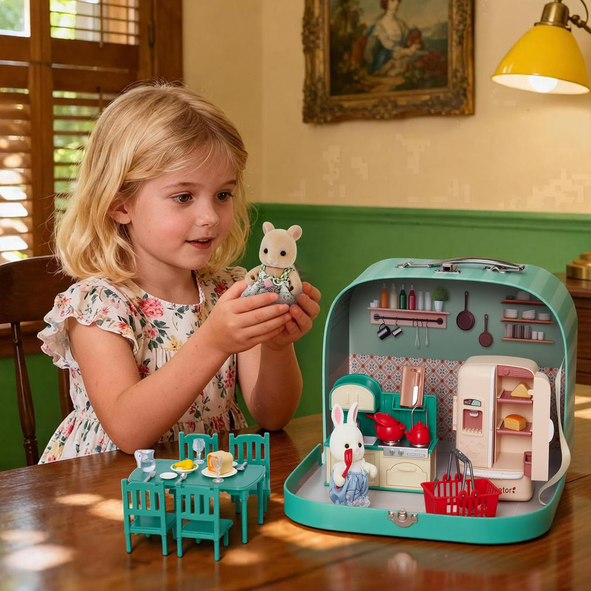 Portable Dollhouse Room Set