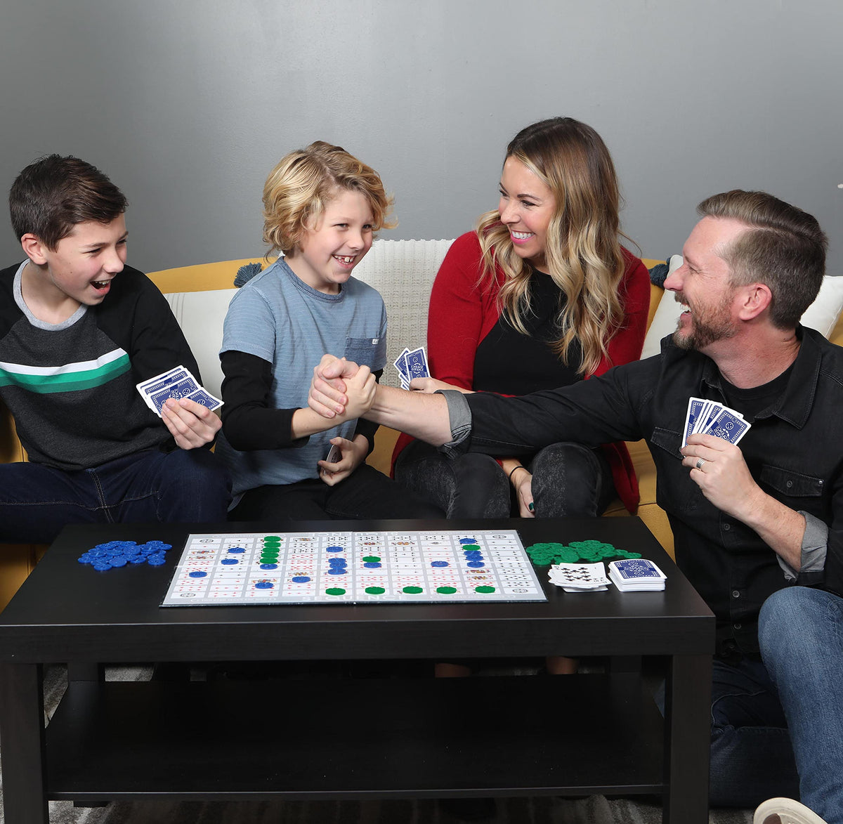Five-in-a-Row Card Board Game