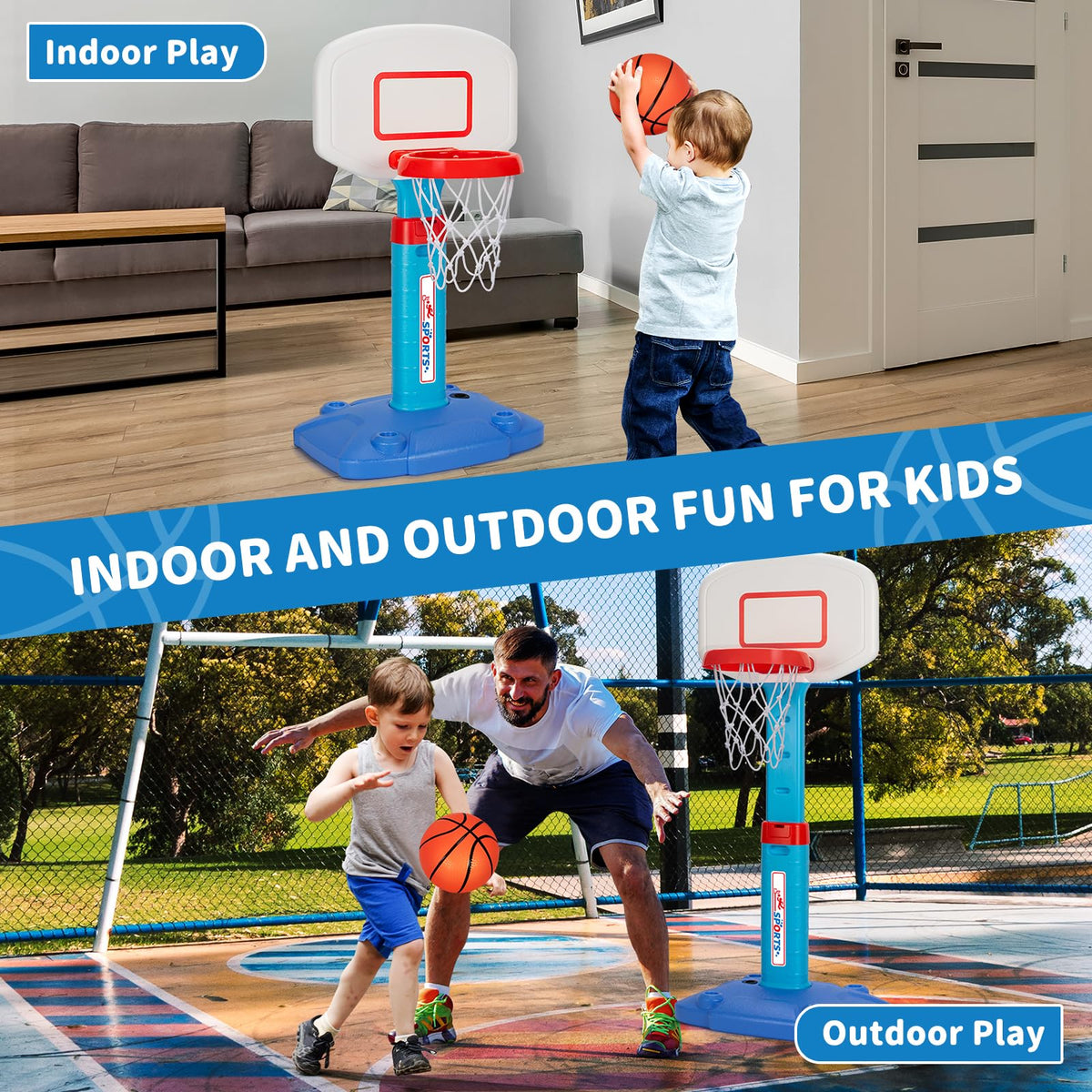 Adjustable Kids Basketball Hoop