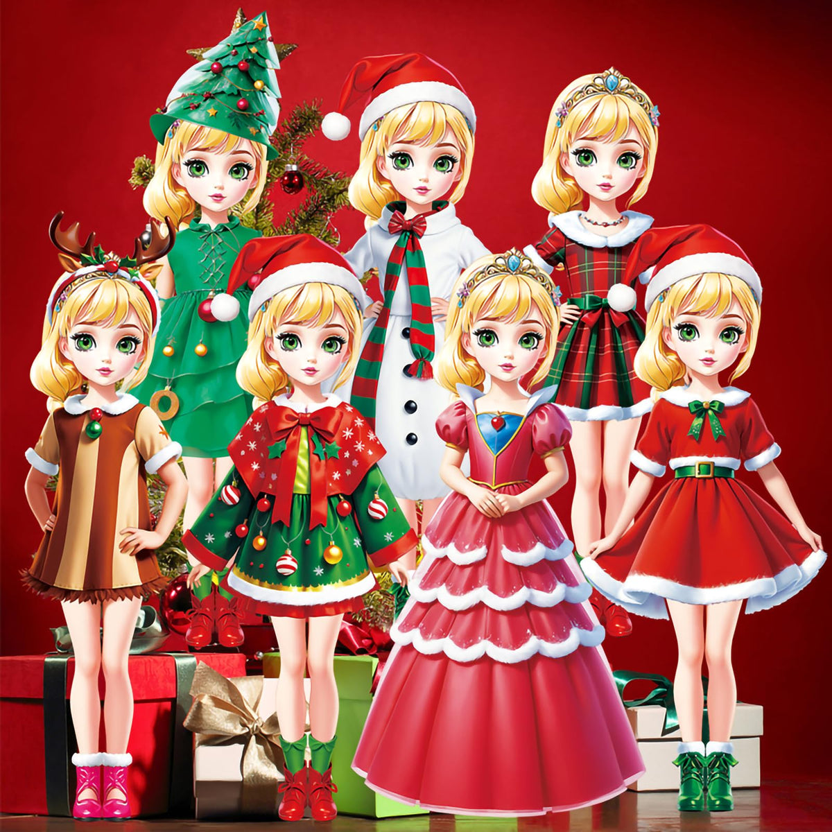 Magnetic Costume Dress-Up Dolls