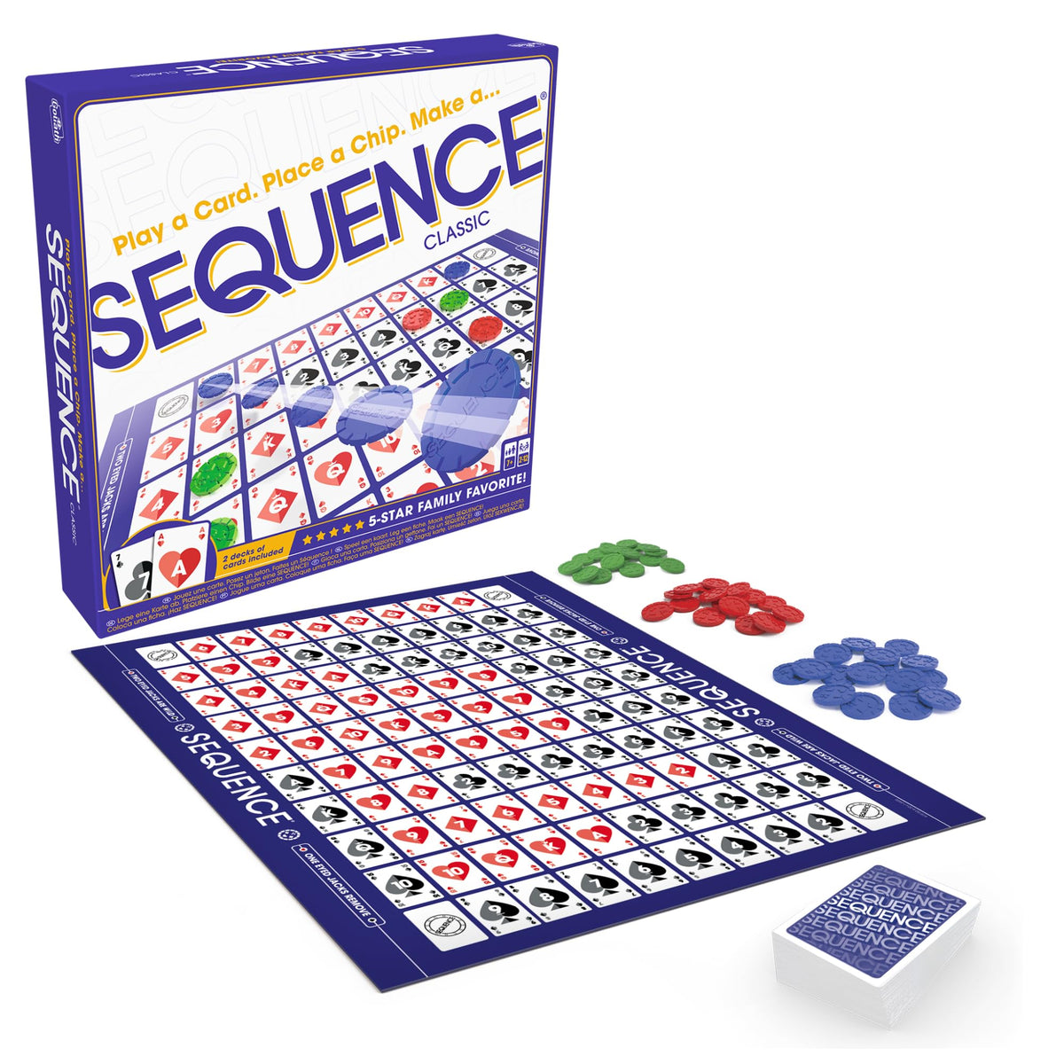 Five-in-a-Row Card Board Game