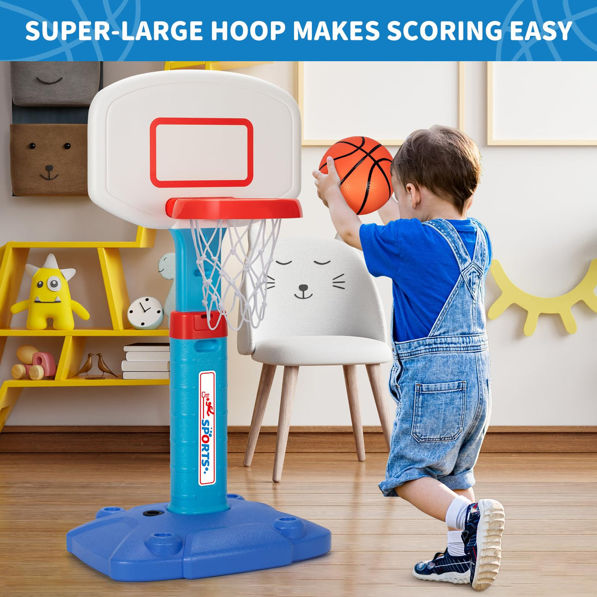 Adjustable Kids Basketball Hoop