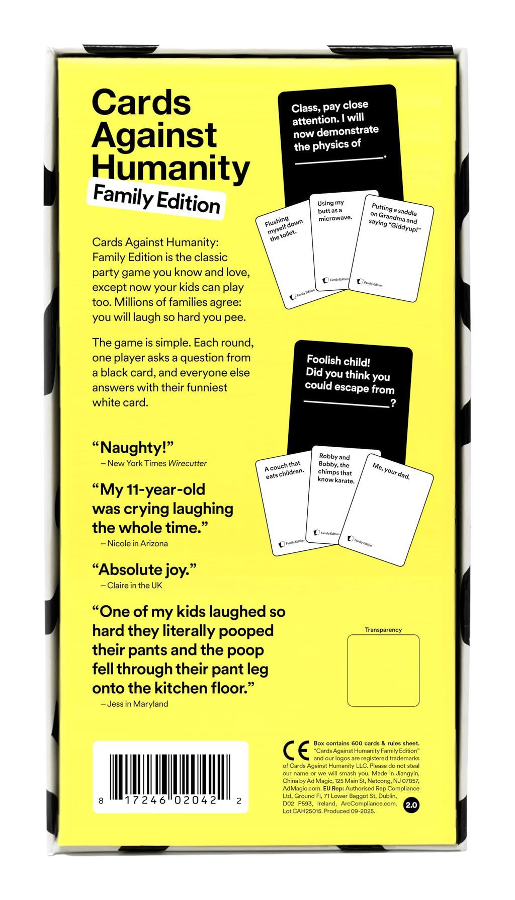 Family Fill-In Card Game