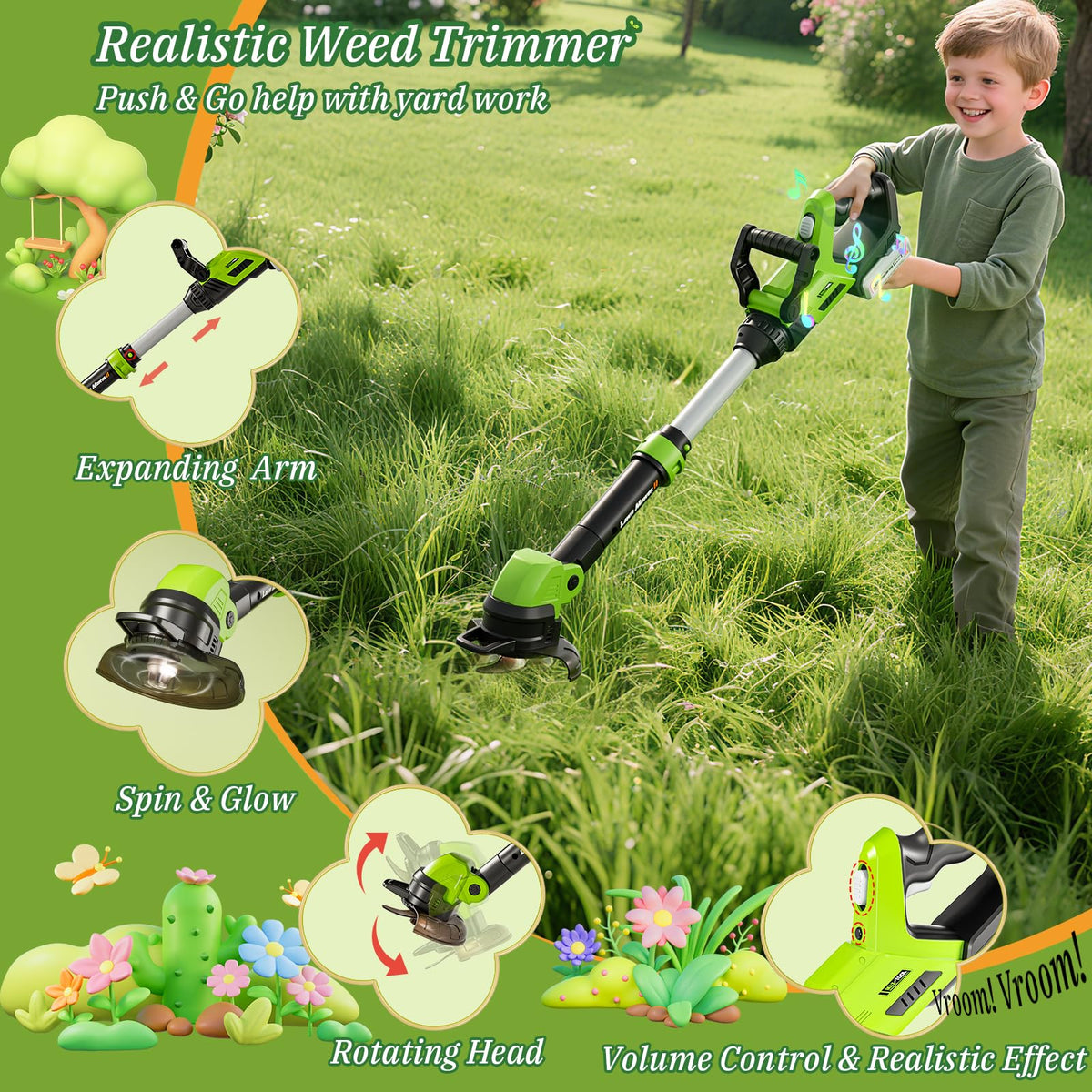 Motorized Pretend Garden Tool Set