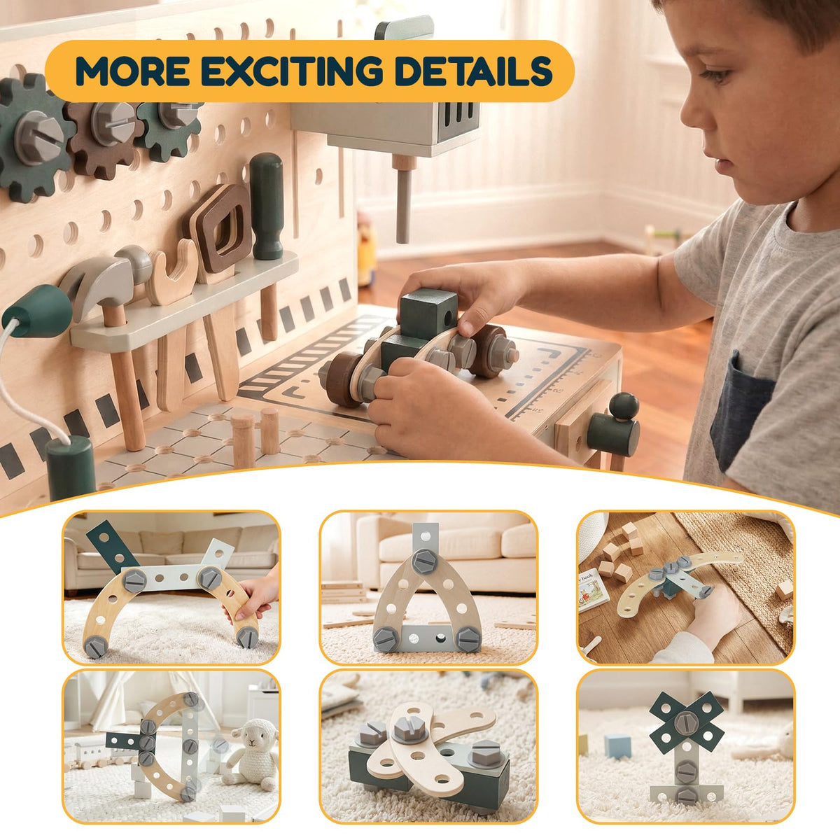 29-Piece Wooden Tool Bench