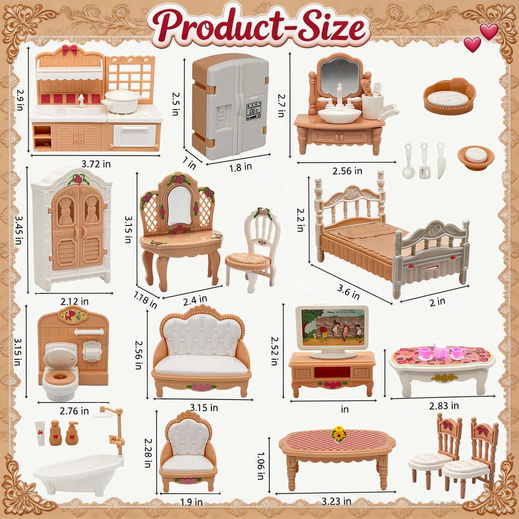 Dollhouse Room Furniture Set