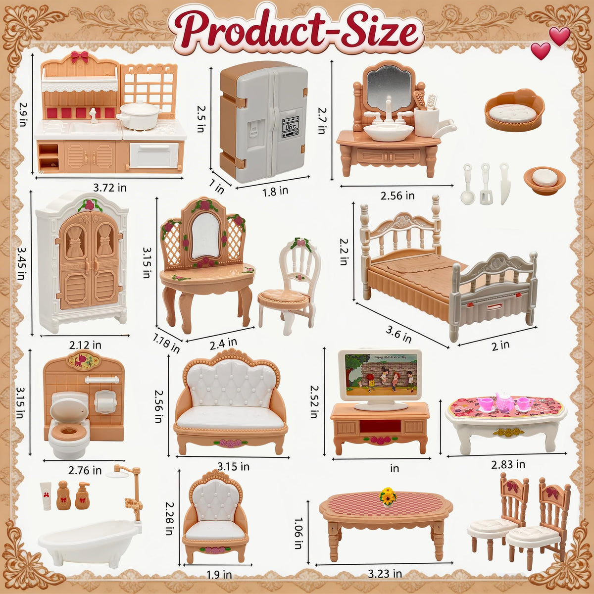 Dollhouse Room Furniture Set
